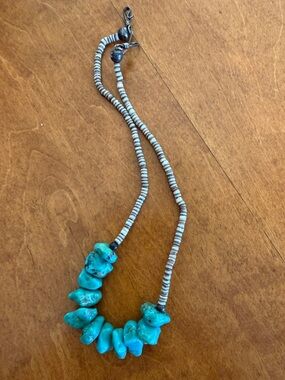Turquoise Bead Necklace - 1982 Vintage